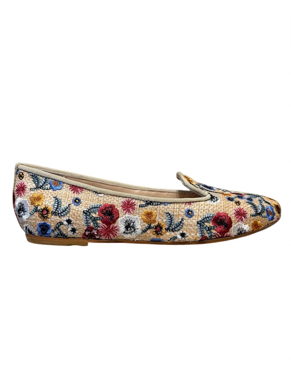 New Sundance Woven Embroidered Flats Loafers Shoes Italy Size 37